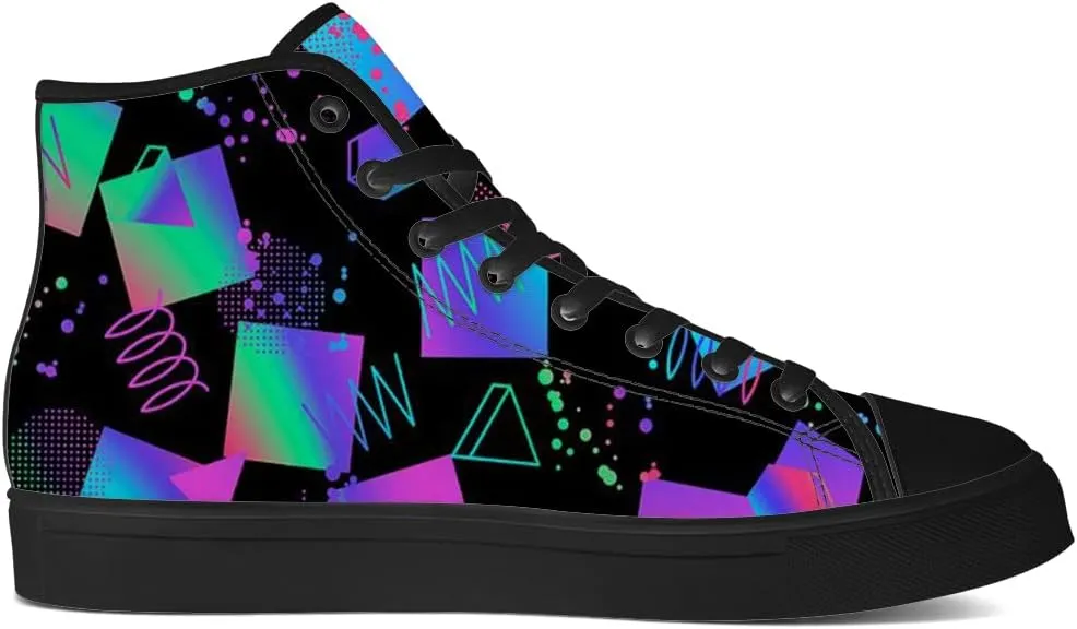 80s Shoes for Men Women 90s High Top Canvas Sneakers Lace Up Casual Walking Shoes Gifts for Boyfriend Girlfriend