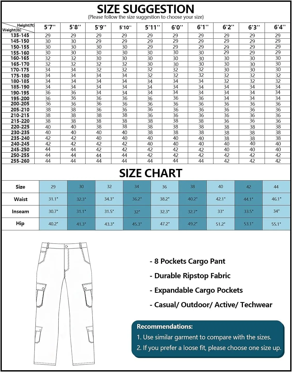 AKARMY Men's Lightweight Hiking Pants, Outdoor Quick Dry Ripstop Cargo Pants, Multi-Pocket Camo Casual Work Pants
