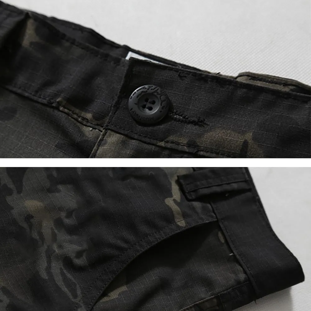 AKARMY Men's Lightweight Hiking Pants, Outdoor Quick Dry Ripstop Cargo Pants, Multi-Pocket Camo Casual Work Pants