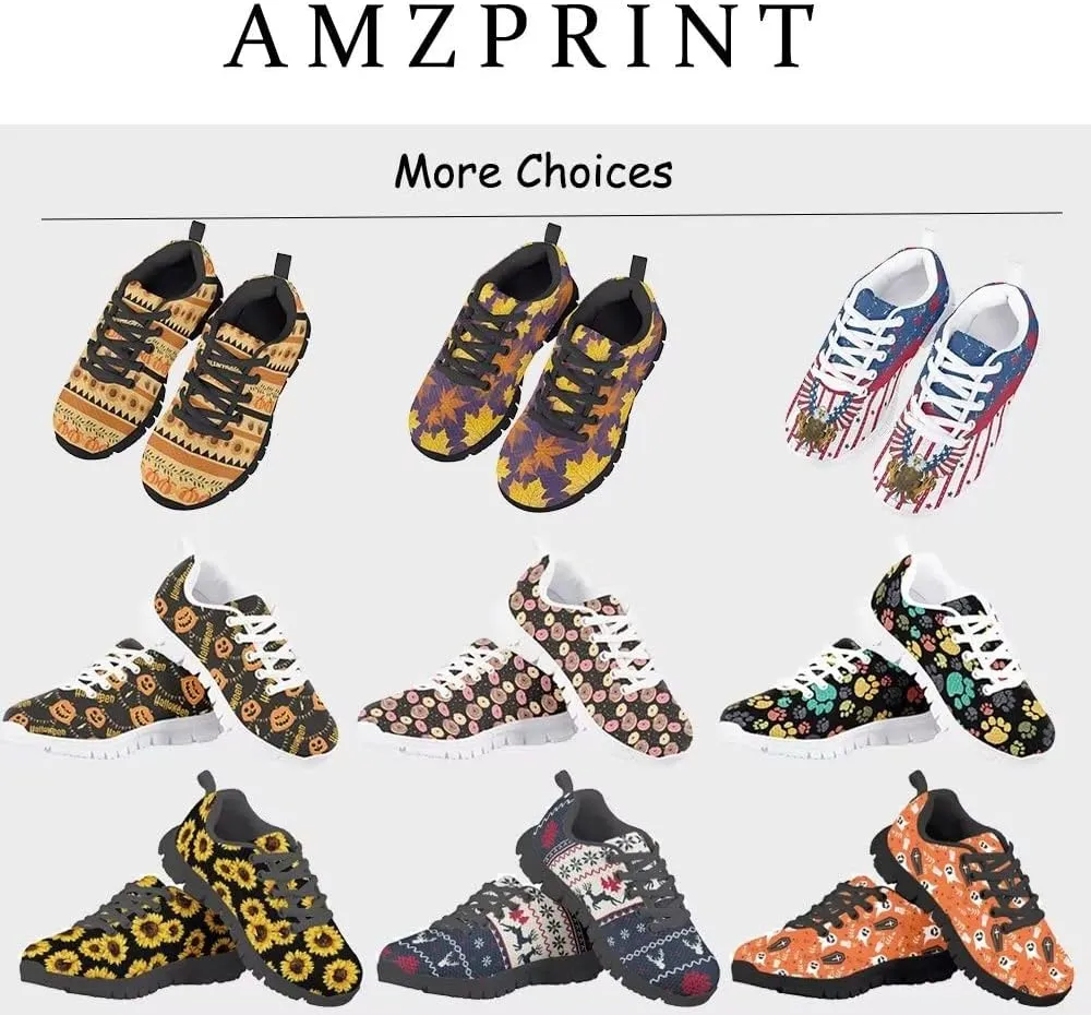 AmzPrint Tiger Print Non Slip Lace-Up Toddler Girl Sneakers Flat Lightweight Casual Running Walking Sneakers Red Size 10