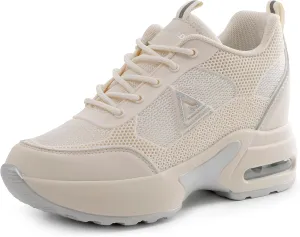 AONEGOLD Women's Wedge Sneakers Inner Heightening Walking Shoes Fashion Breathable Lightweight Air Cushion Casual Sneakers