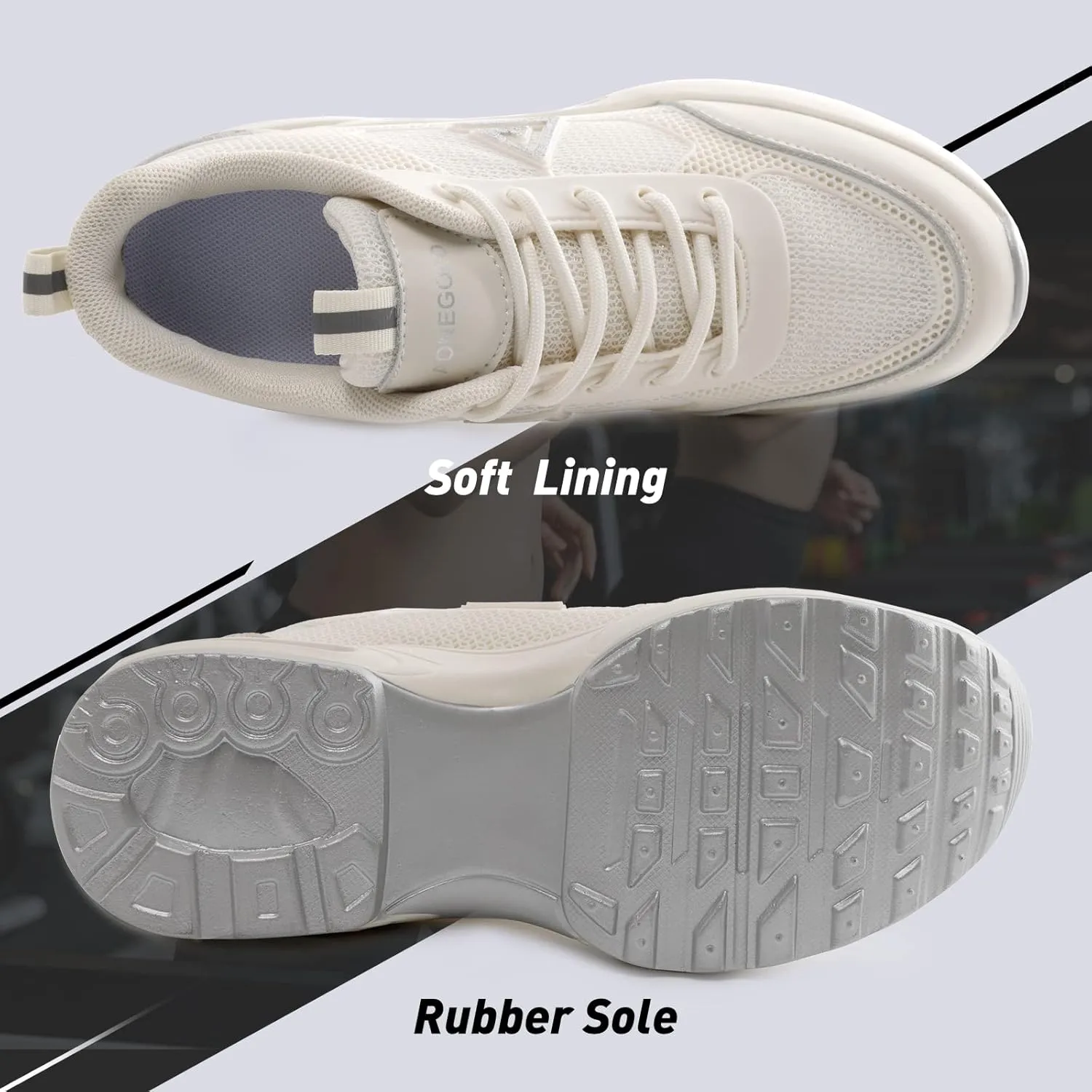 AONEGOLD Women's Wedge Sneakers Inner Heightening Walking Shoes Fashion Breathable Lightweight Air Cushion Casual Sneakers