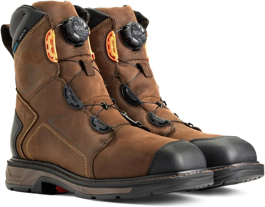 ARIAT Men's Workhog Xt 8" Boa Waterproof Carbon Toe Work Boot