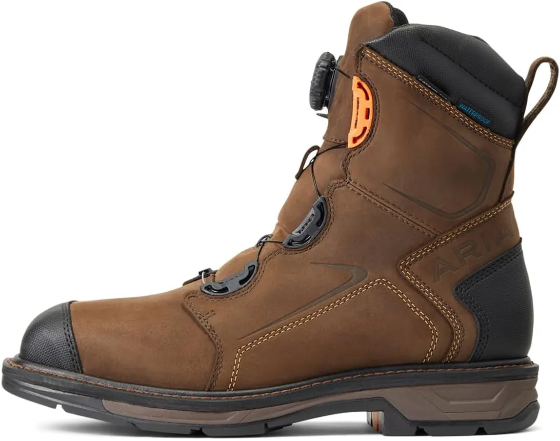ARIAT Men's Workhog Xt 8" Boa Waterproof Carbon Toe Work Boot