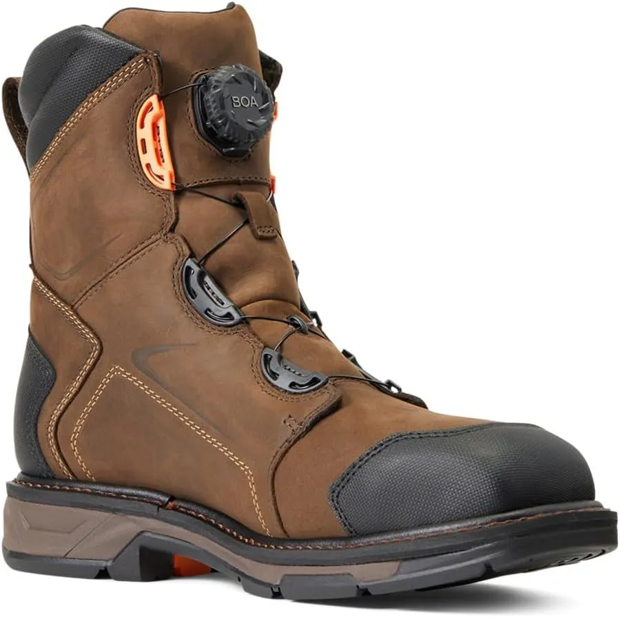 ARIAT Men's Workhog Xt 8" Boa Waterproof Carbon Toe Work Boot