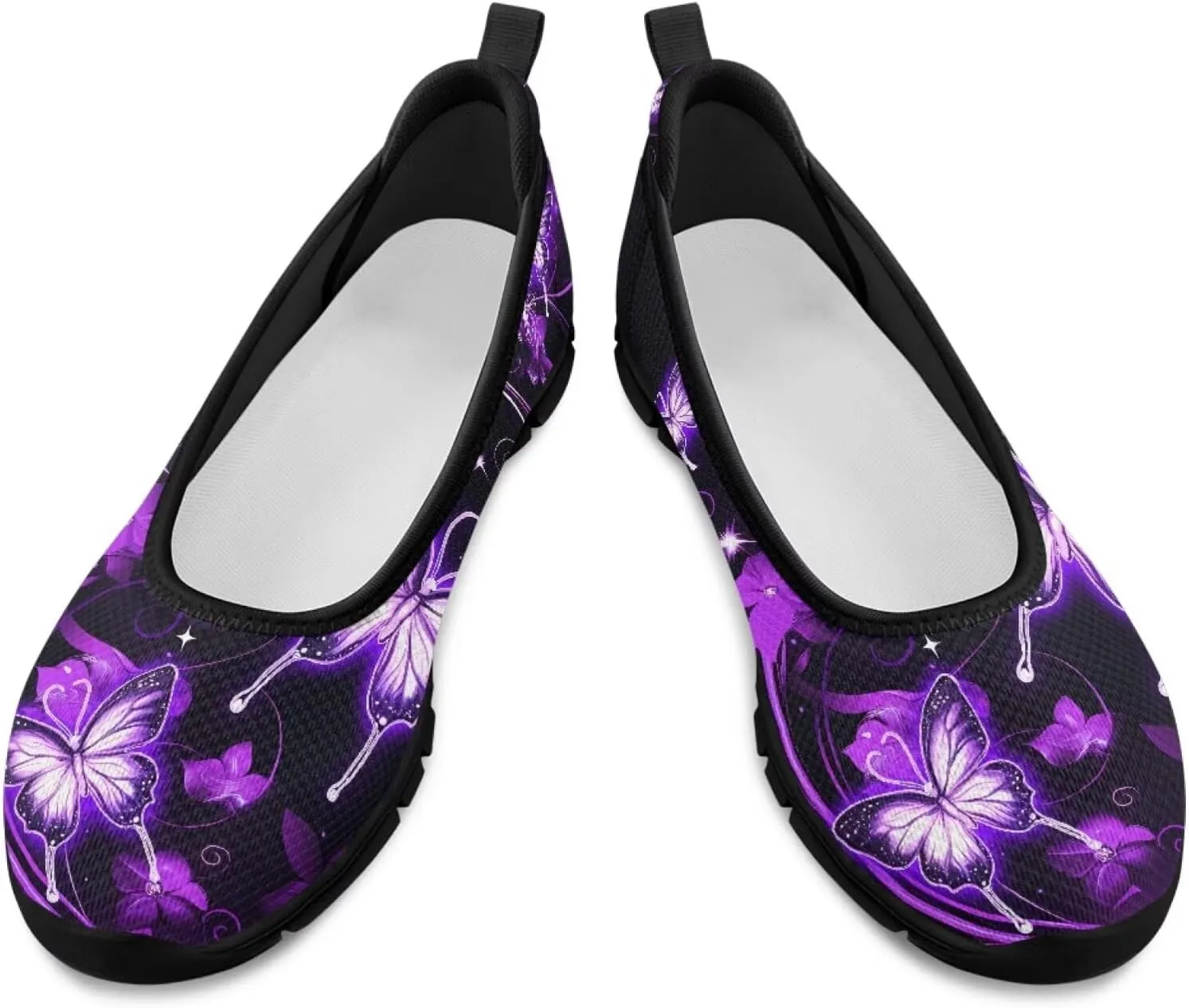 Artistic Abstract Print Womens Flats Lightweight Comfortable Walking Shoes Round Toe Casual Sneakers Daily Wear