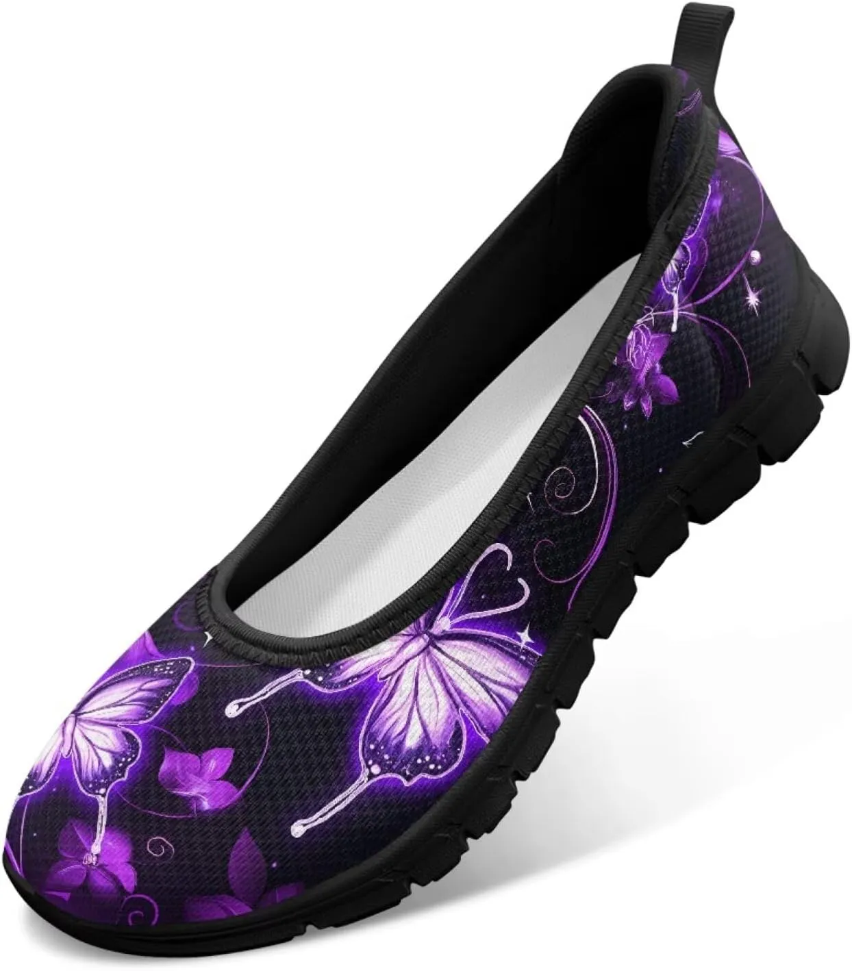 Artistic Abstract Print Womens Flats Lightweight Comfortable Walking Shoes Round Toe Casual Sneakers Daily Wear