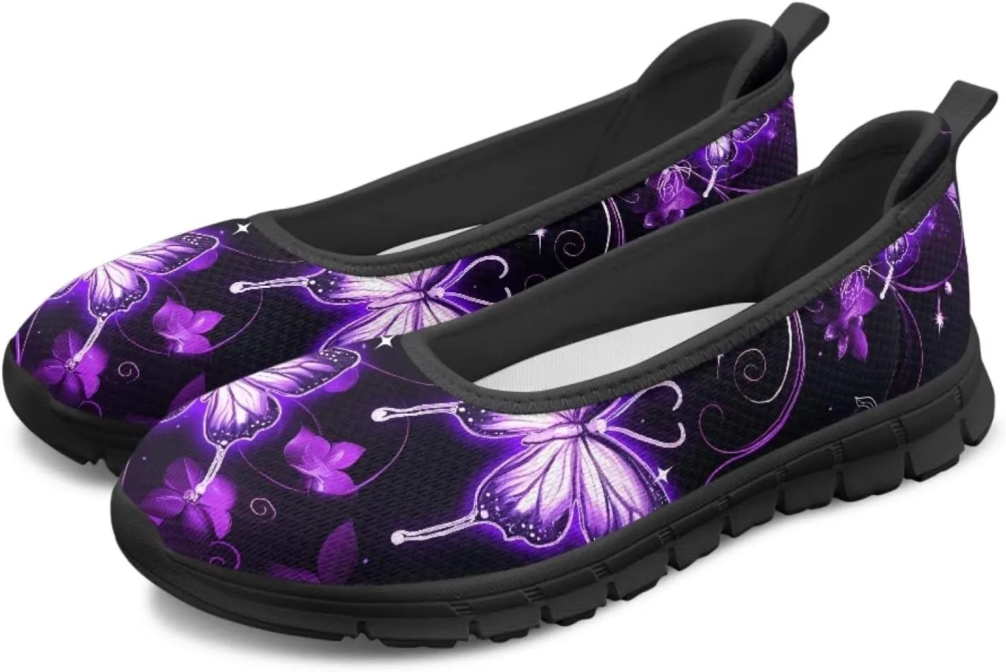 Artistic Abstract Print Womens Flats Lightweight Comfortable Walking Shoes Round Toe Casual Sneakers Daily Wear
