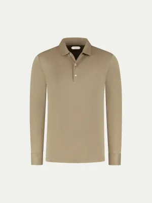 AUR1 Longsleeve Polo Dark Taupe