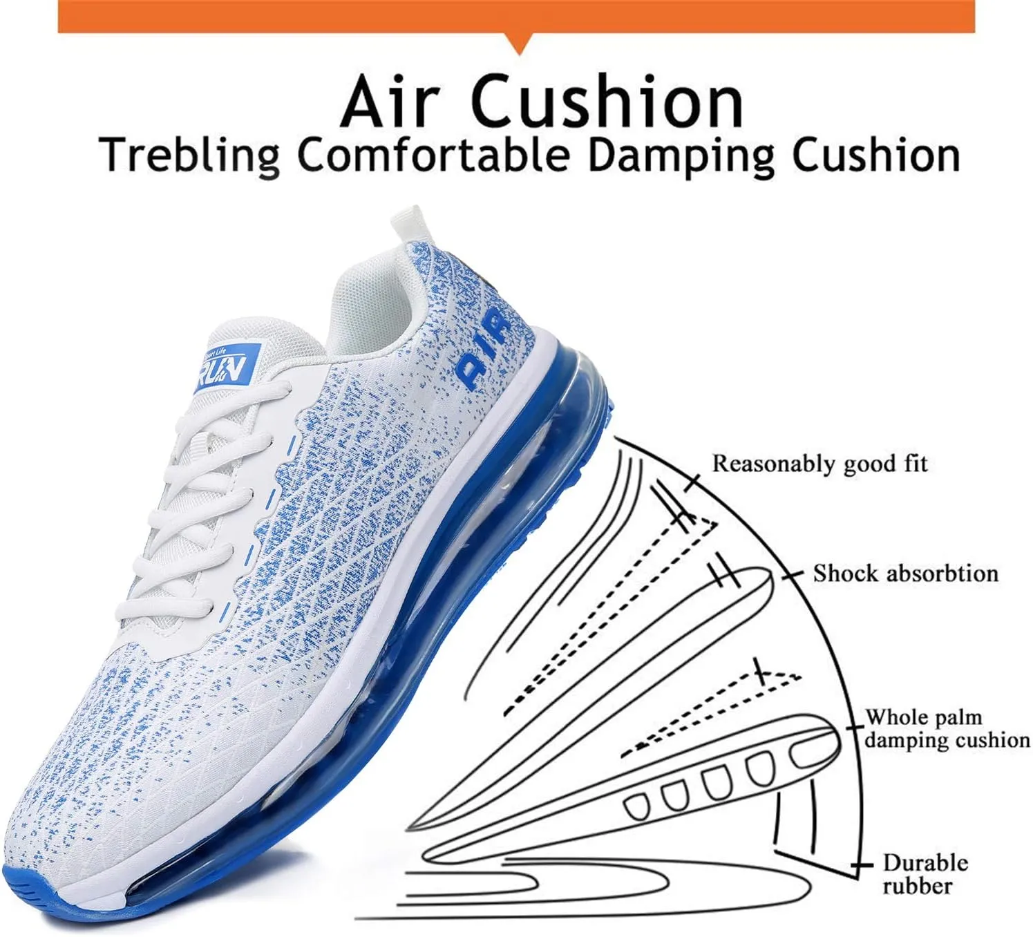 Axcone Mens Tennis Shoes Athletic Running Gym Jogging Air Cushion Workout Sneakers US7-US13