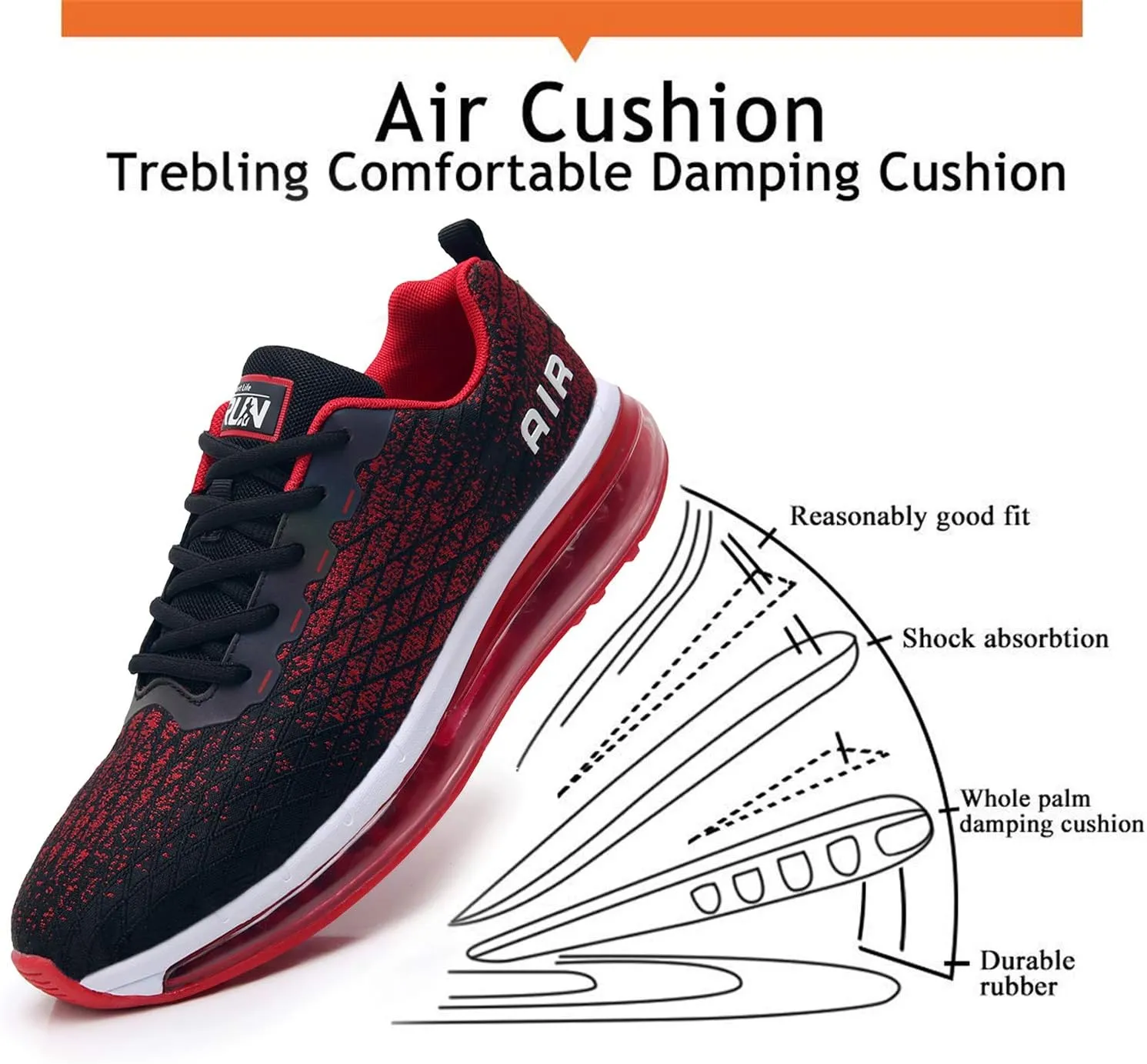 Axcone Mens Tennis Shoes Athletic Running Gym Jogging Air Cushion Workout Sneakers US7-US13