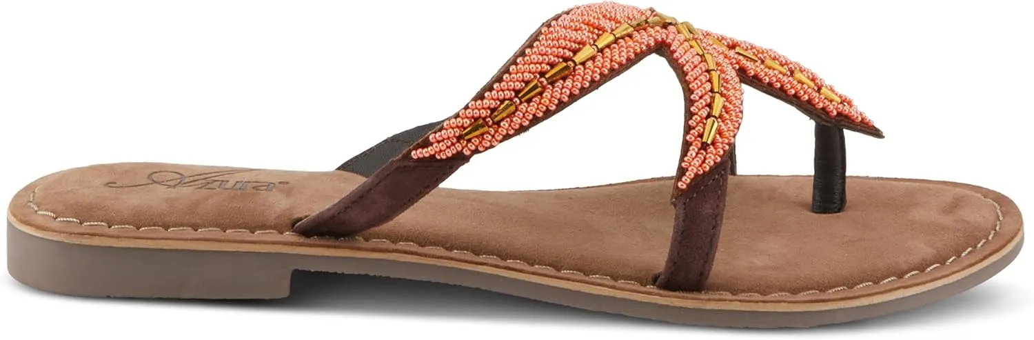 Azura Women's Starry Leaher Slide Sandal - Star-Designed Beaded with Jewels Leaher Slide Sandal - Star-Designed Beaded with Jewels