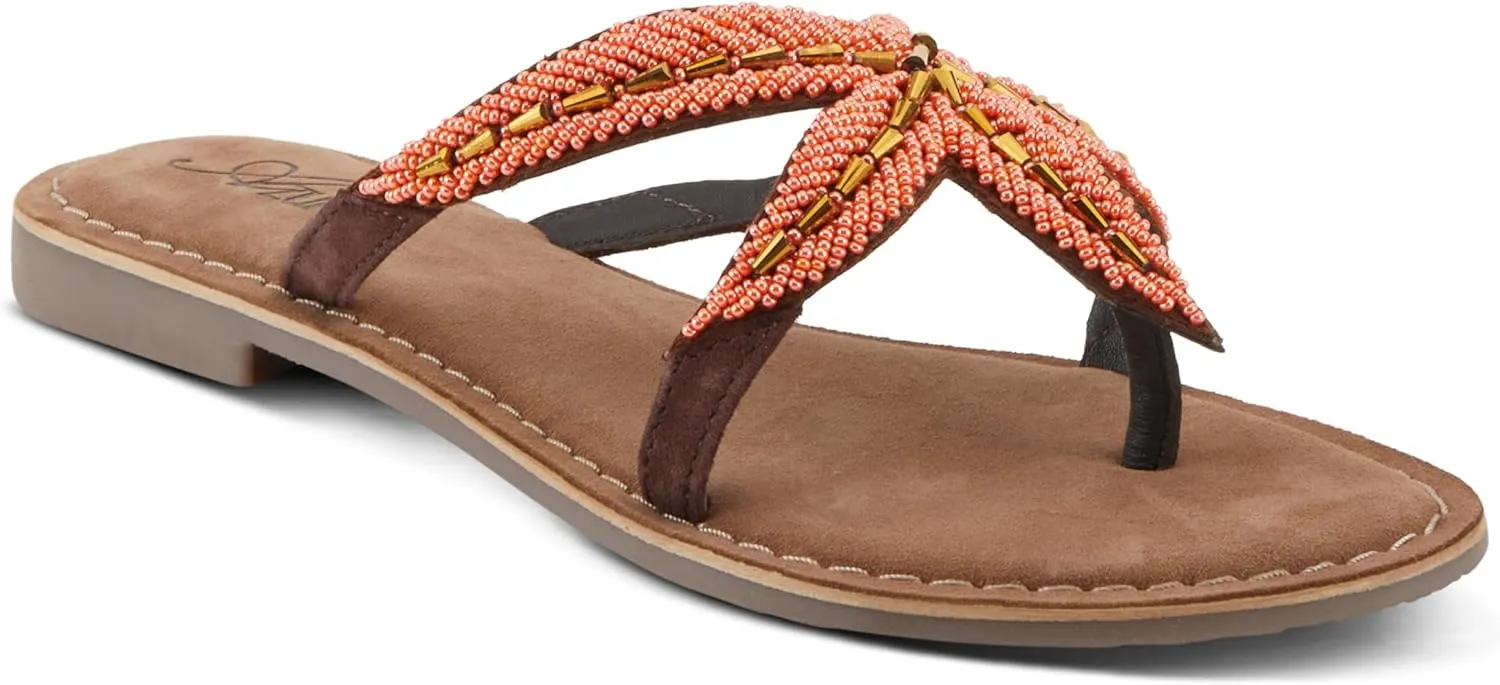 Azura Women's Starry Leaher Slide Sandal - Star-Designed Beaded with Jewels Leaher Slide Sandal - Star-Designed Beaded with Jewels