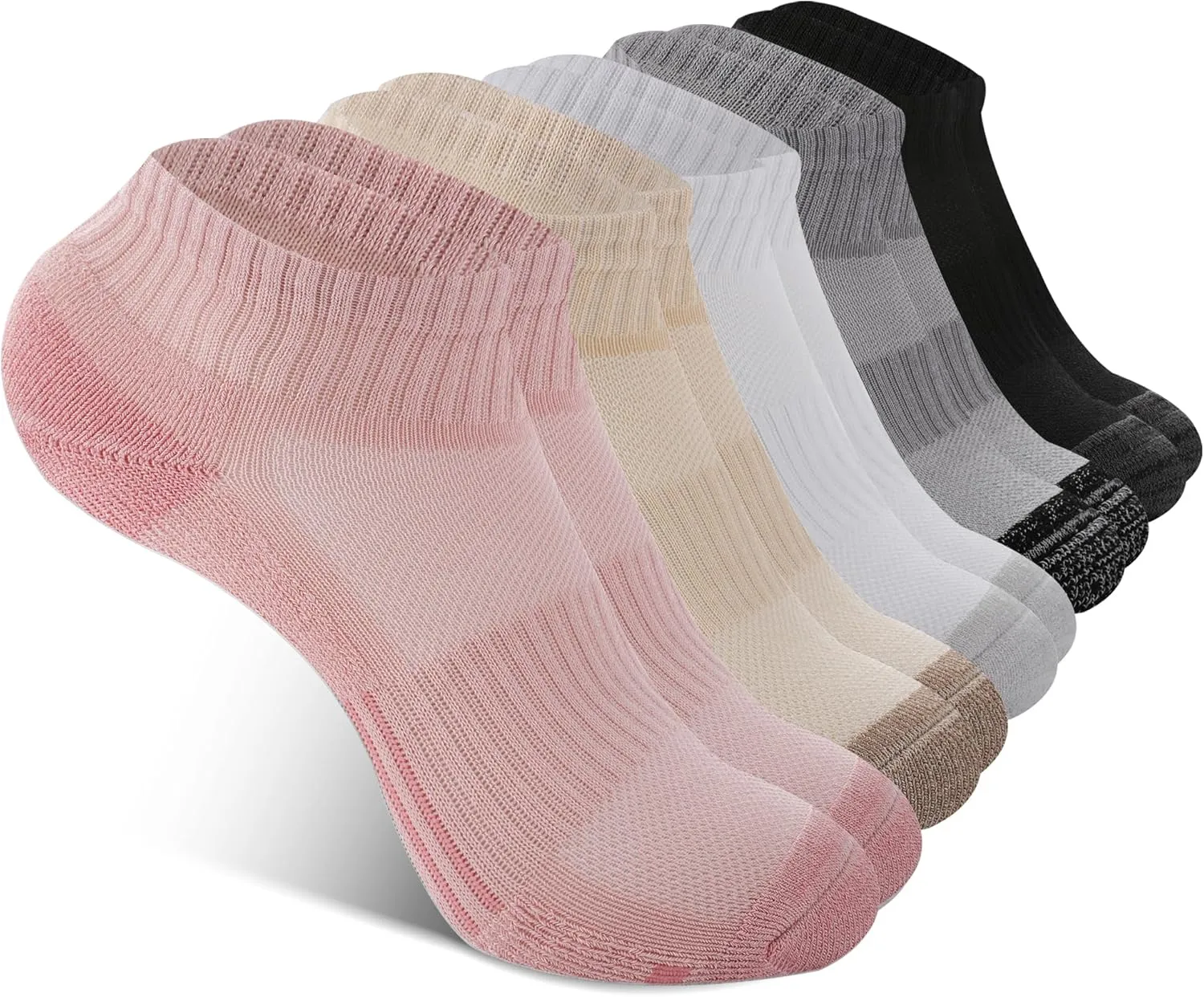 BAMBOO COOL Ankle Socks Womens Athletic Running Socks Moisture-Wicking Bamboo Viscose Cushioned Anti-Blister 5/6 Pairs