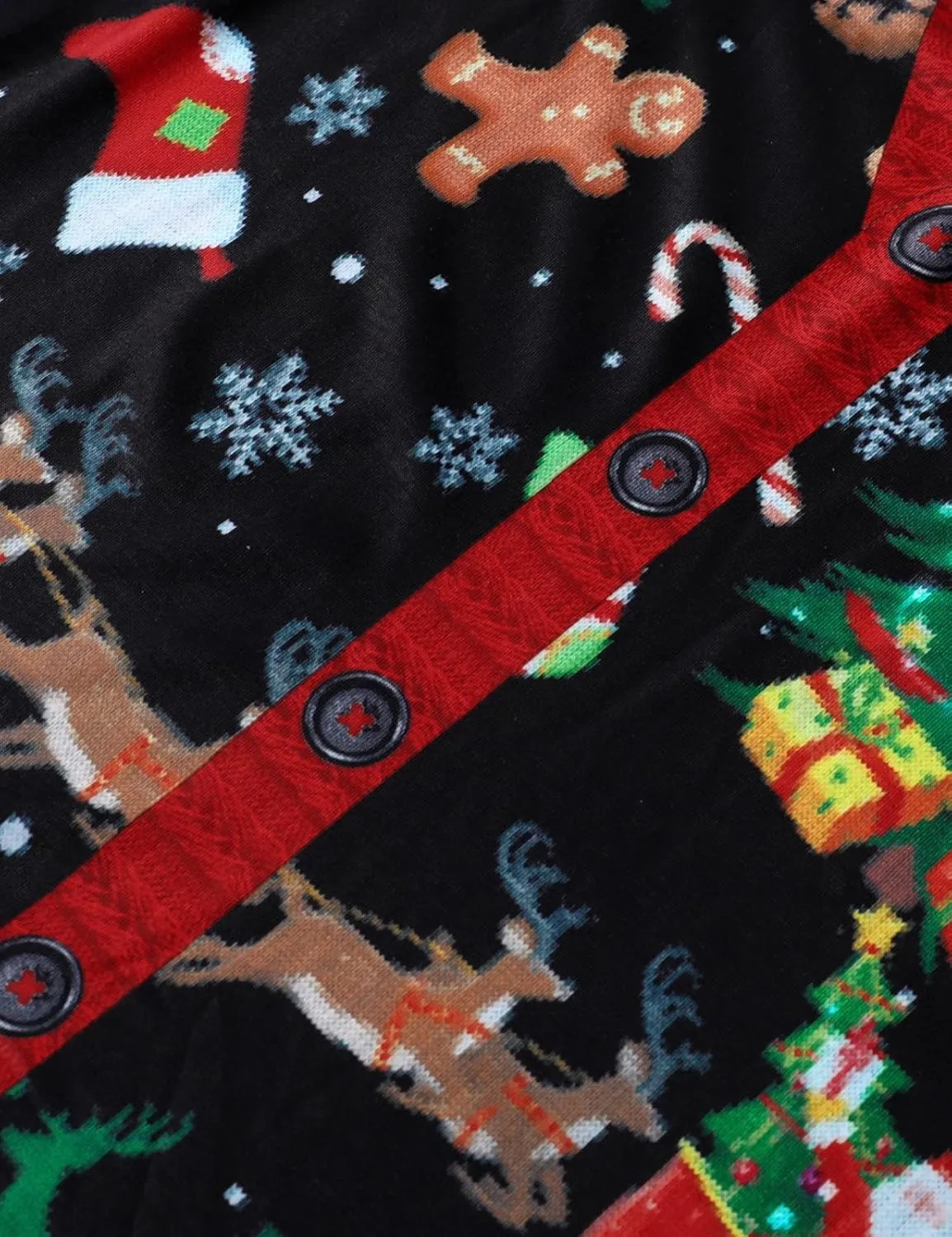 Boy's Christmas Sweater Print Novelty Long Sleeve Polo Shirt