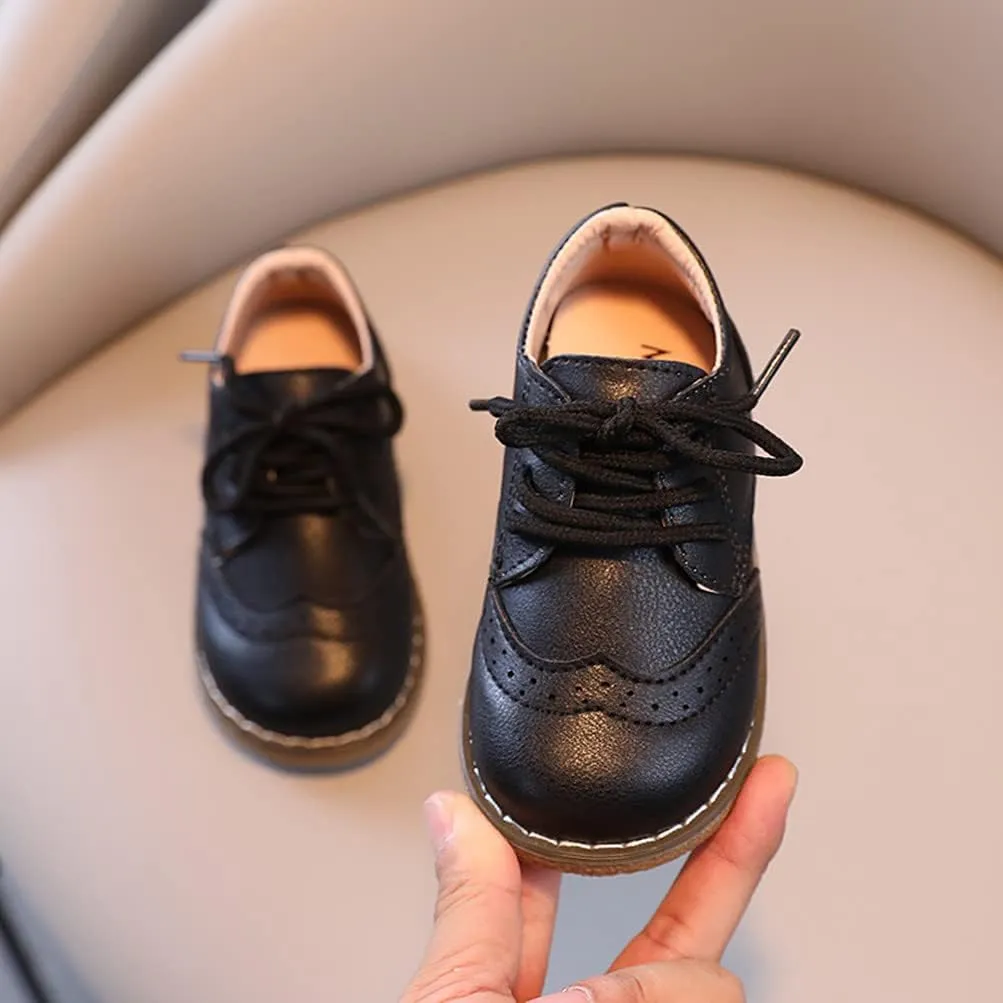 Boy's Girl's Classic Lace-Up Oxford Shoes Comfort School Uniform Dress Loafer Flats