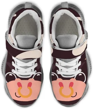 Boys Running Sneakers Girls Animal Face Painted Shoes Child Buckle Casual Daily Shoes