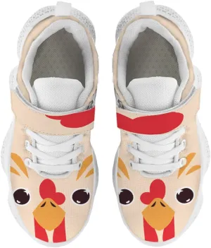 Boys Running Sneakers Girls Animal Face Painted Shoes Child Buckle Casual Daily Shoes