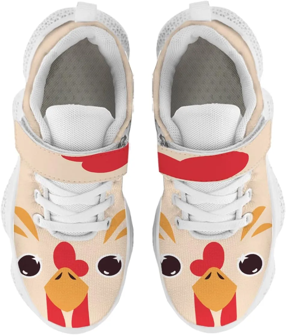 Boys Running Sneakers Girls Animal Face Painted Shoes Child Buckle Casual Daily Shoes