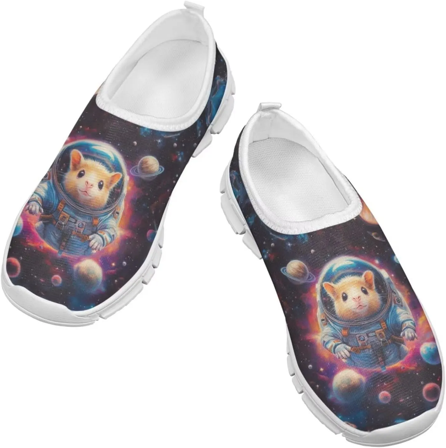 Boys Slip On Sneakers Cool Galaxy Themed Tennis Shoes Running Shoes