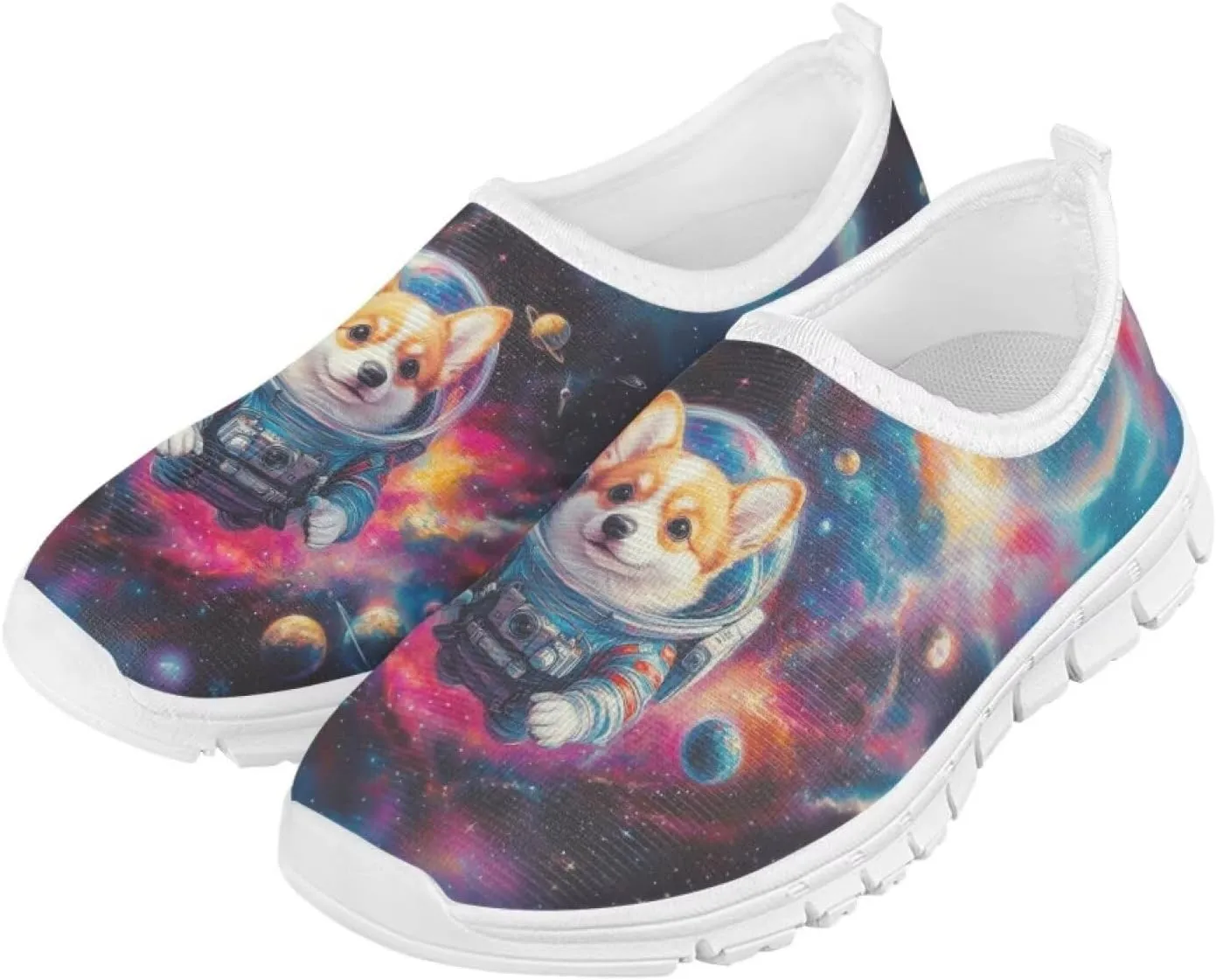 Boys Slip On Sneakers Cool Galaxy Themed Tennis Shoes Running Shoes