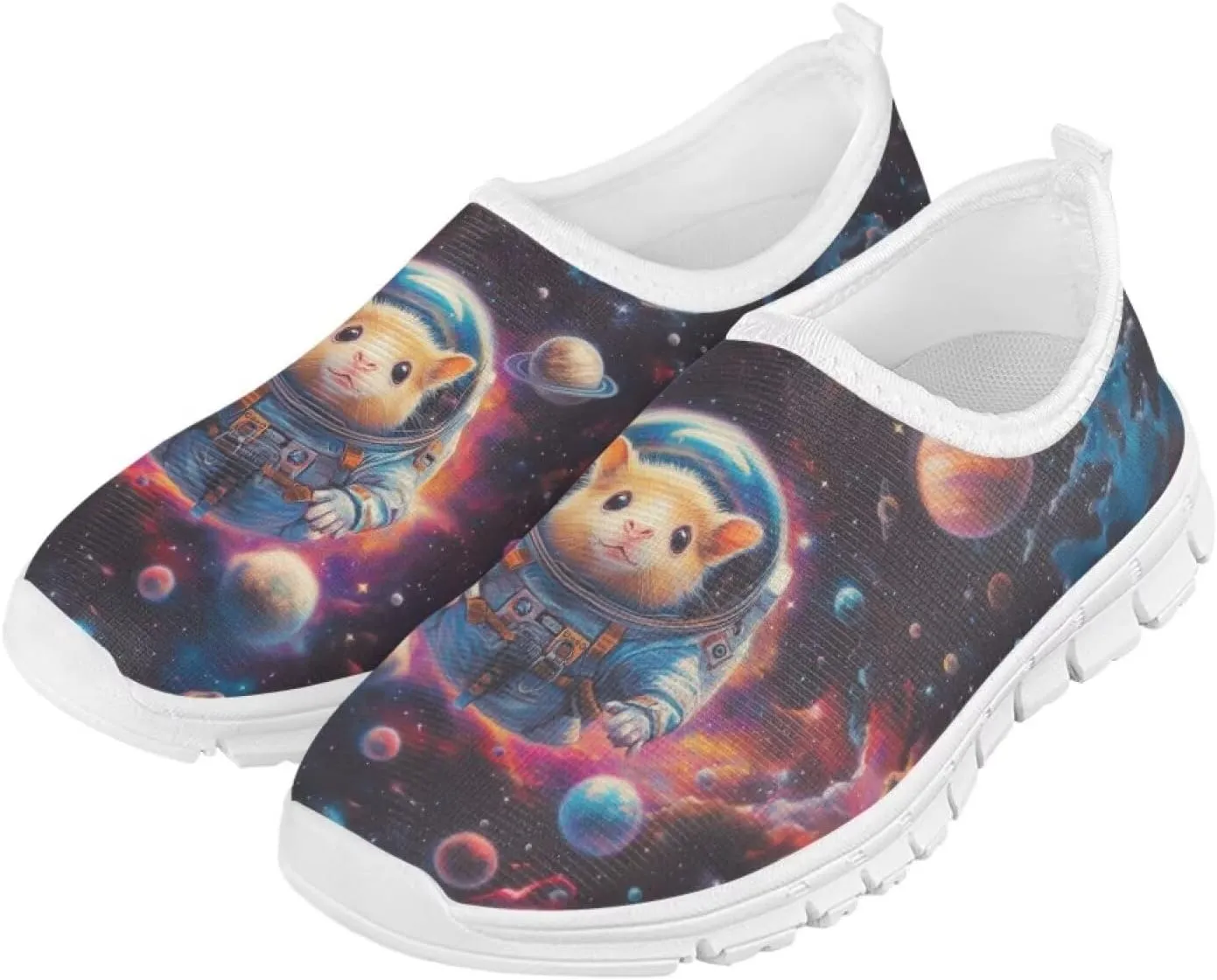 Boys Slip On Sneakers Cool Galaxy Themed Tennis Shoes Running Shoes