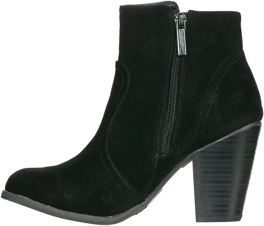 Breckelle's Women's Black Faux Suede Ankle Boots