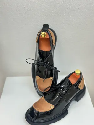 Brown Patched Loafers