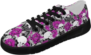 Canvas Sneakers for Women Low Top Lace Up Shoes Comfortable Canvas Tennis Shoes with Anti Skid EVA Sole Dressy Flats