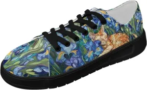 Canvas Sneakers for Women Low Top Lace Up Shoes Comfortable Canvas Tennis Shoes with Anti Skid EVA Sole Dressy Flats