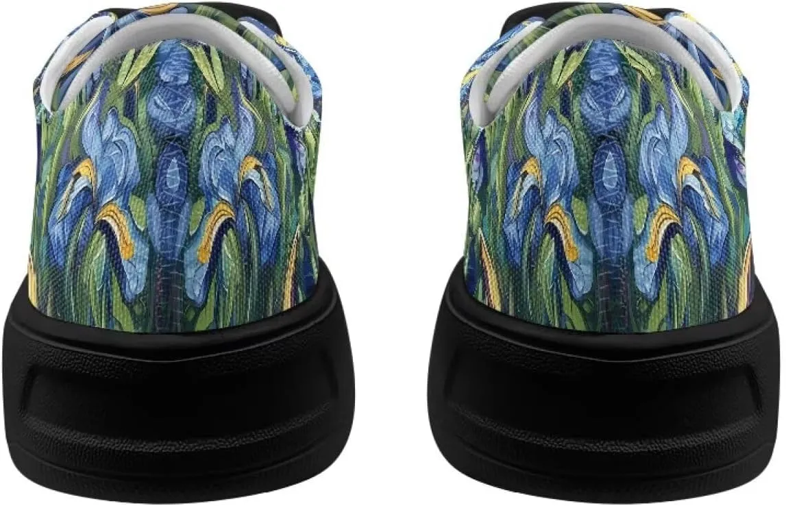 Canvas Sneakers for Women Low Top Lace Up Shoes Comfortable Canvas Tennis Shoes with Anti Skid EVA Sole Dressy Flats