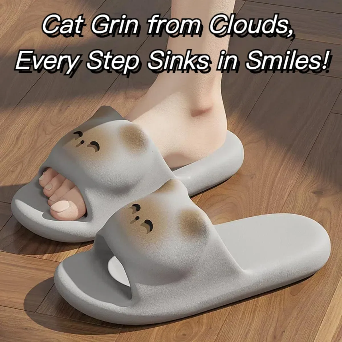Cat Slippers Women Cute Kitty Slides Soft Sole Kawaii Quick Drying Preppy Shower Bathroom Outdoor Men