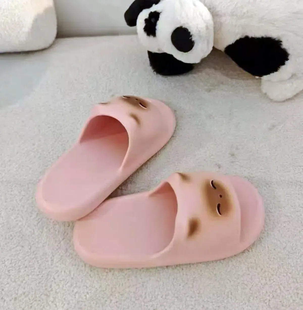 Cat Slippers Women Cute Kitty Slides Soft Sole Kawaii Quick Drying Preppy Shower Bathroom Outdoor Men