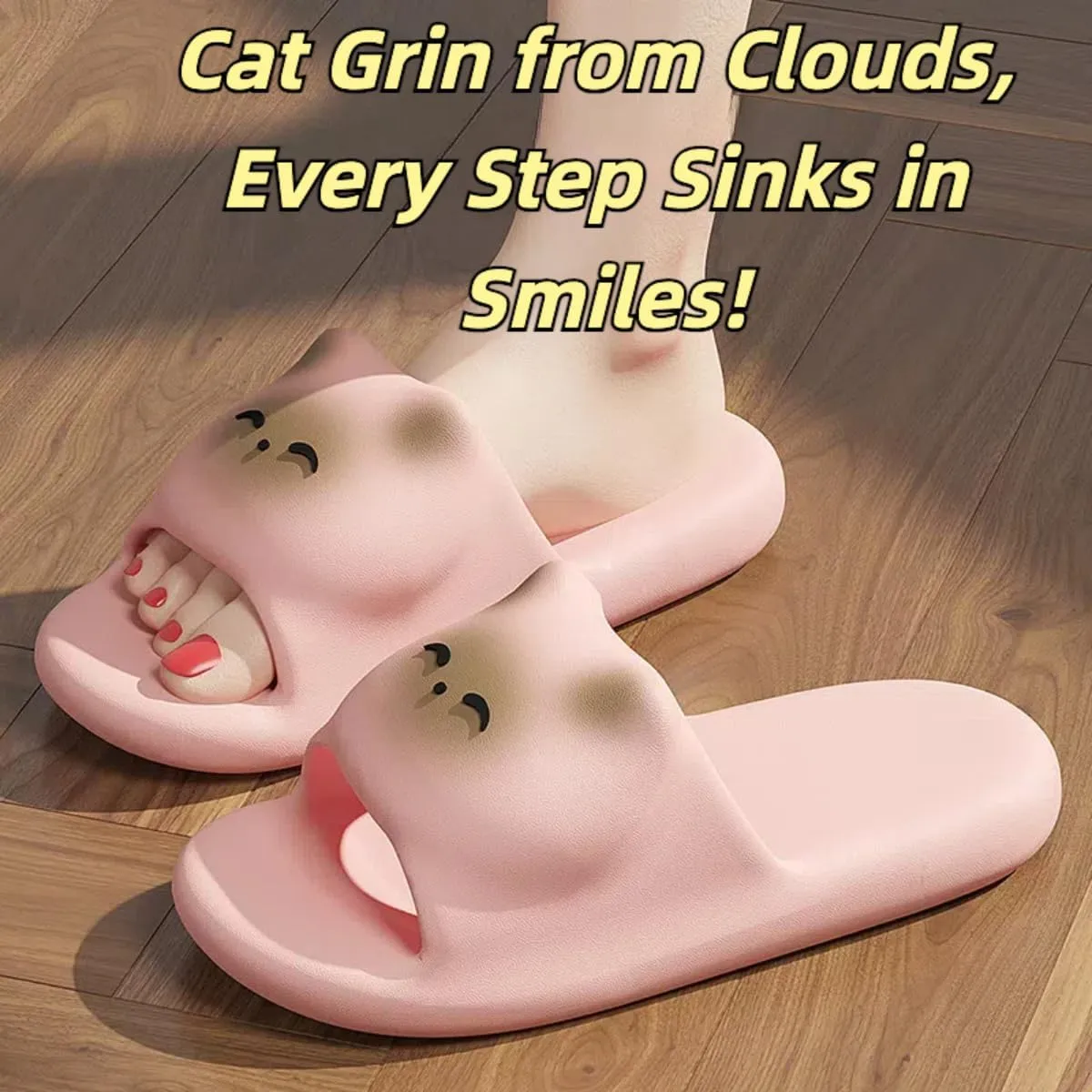 Cat Slippers Women Cute Kitty Slides Soft Sole Kawaii Quick Drying Preppy Shower Bathroom Outdoor Men