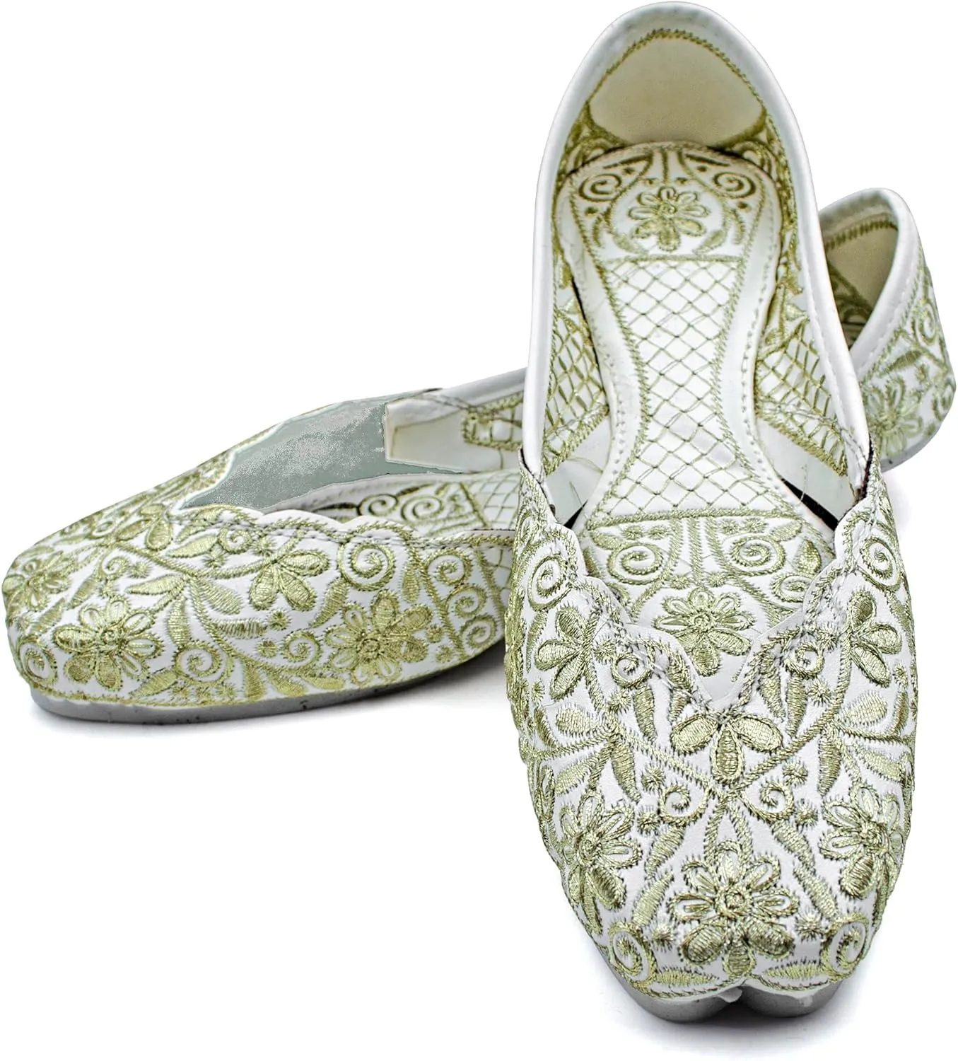 Chandrakala Bridal Mojaris for Women Flats Punjabi Jutti Ethnic Flats,(WF140-P)