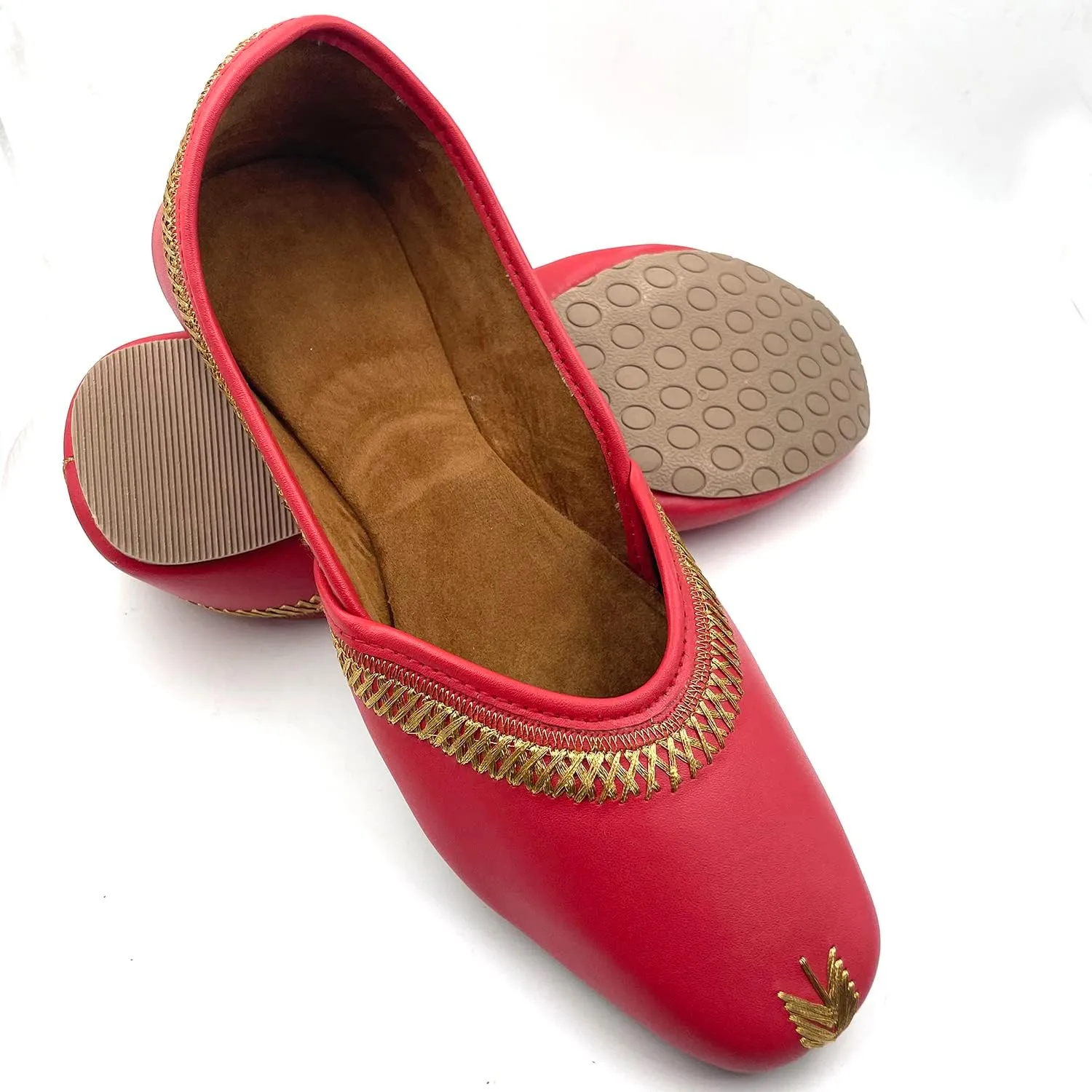 Chandrakala Bridal Mojaris for Women Flats Punjabi Jutti Ethnic Flats,(WF140-P)