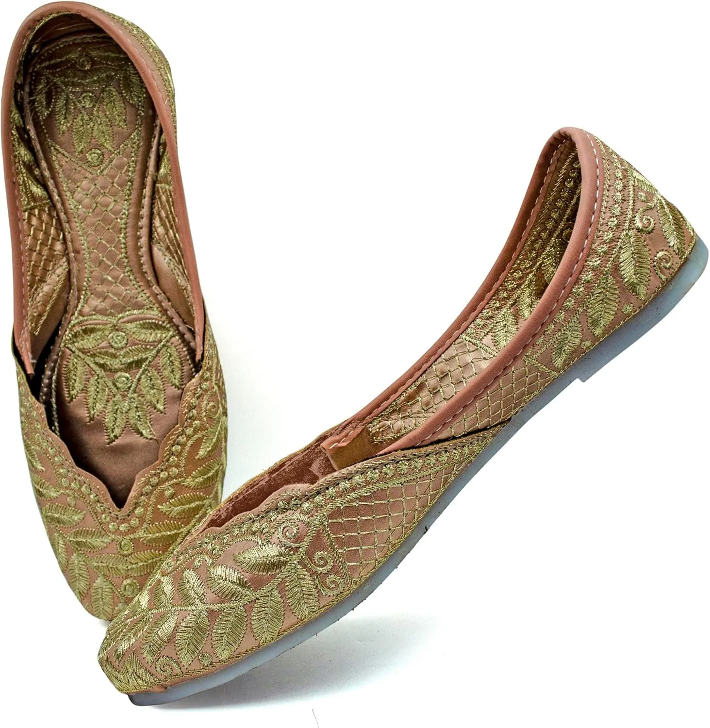 Chandrakala Bridal Mojaris for Women Flats Punjabi Jutti Ethnic Flats,(WF140-P)