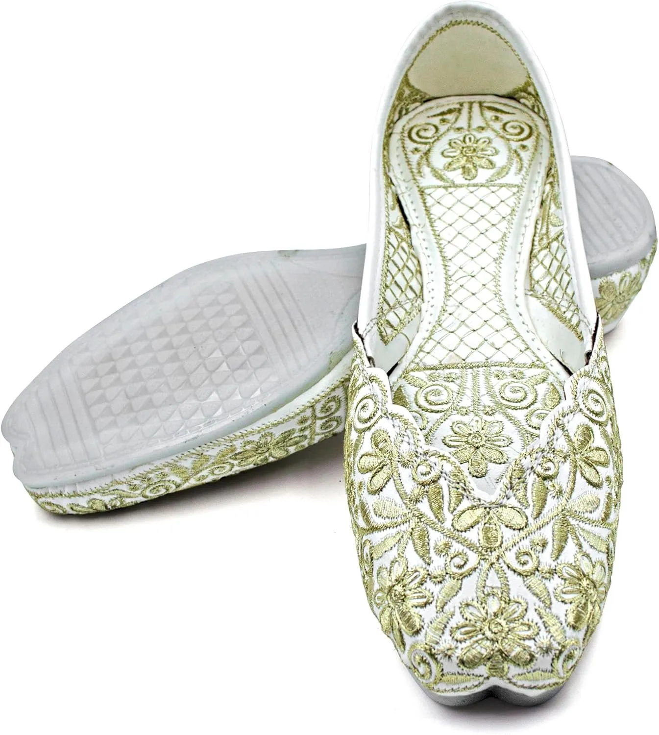 Chandrakala Bridal Mojaris for Women Flats Punjabi Jutti Ethnic Flats,(WF140-P)