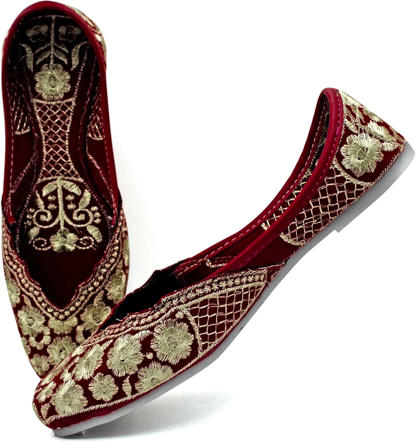 Chandrakala Bridal Mojaris for Women Flats Punjabi Jutti Ethnic Flats,(WF140-P)