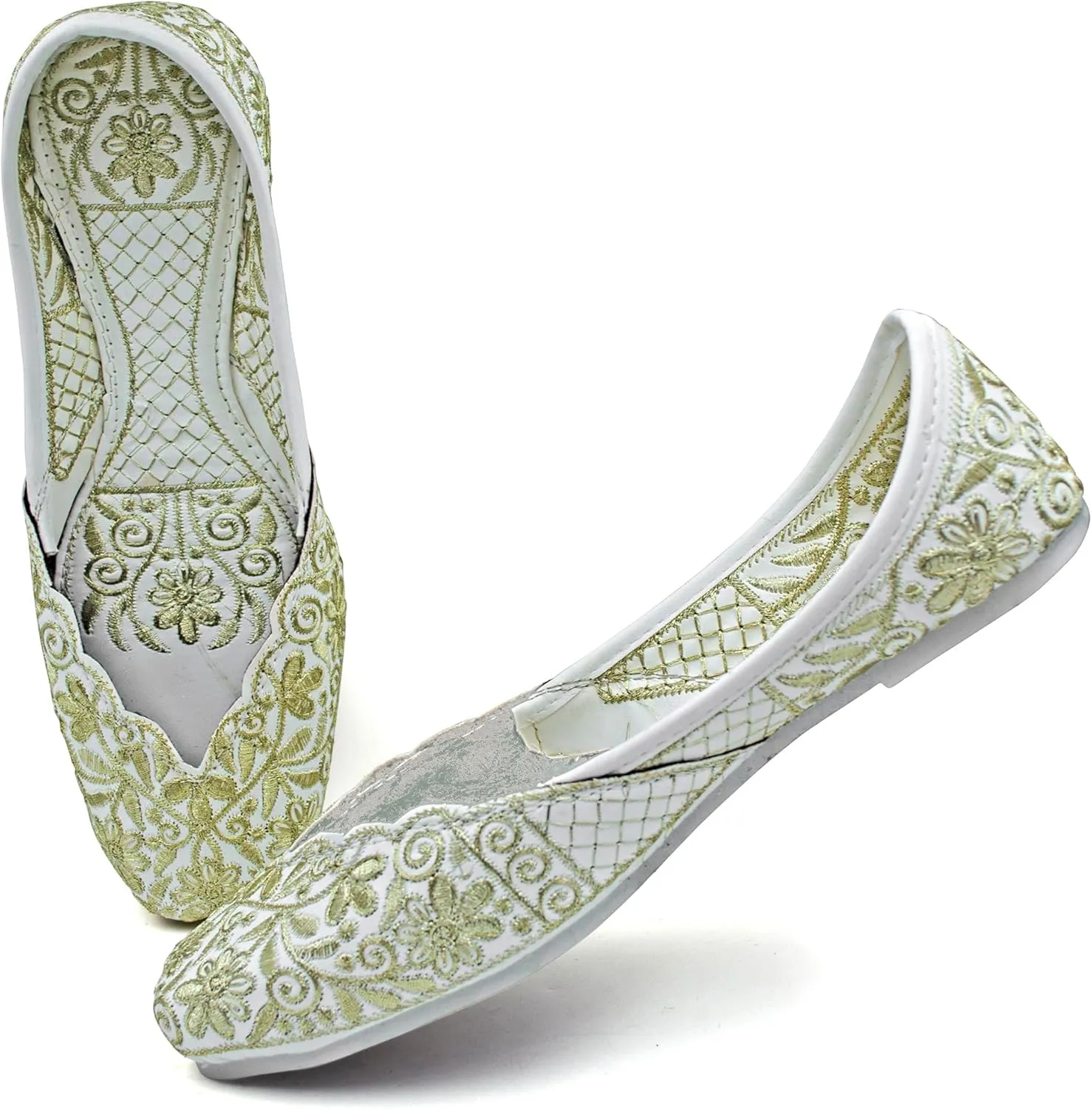 Chandrakala Bridal Mojaris for Women Flats Punjabi Jutti Ethnic Flats,(WF140-P)
