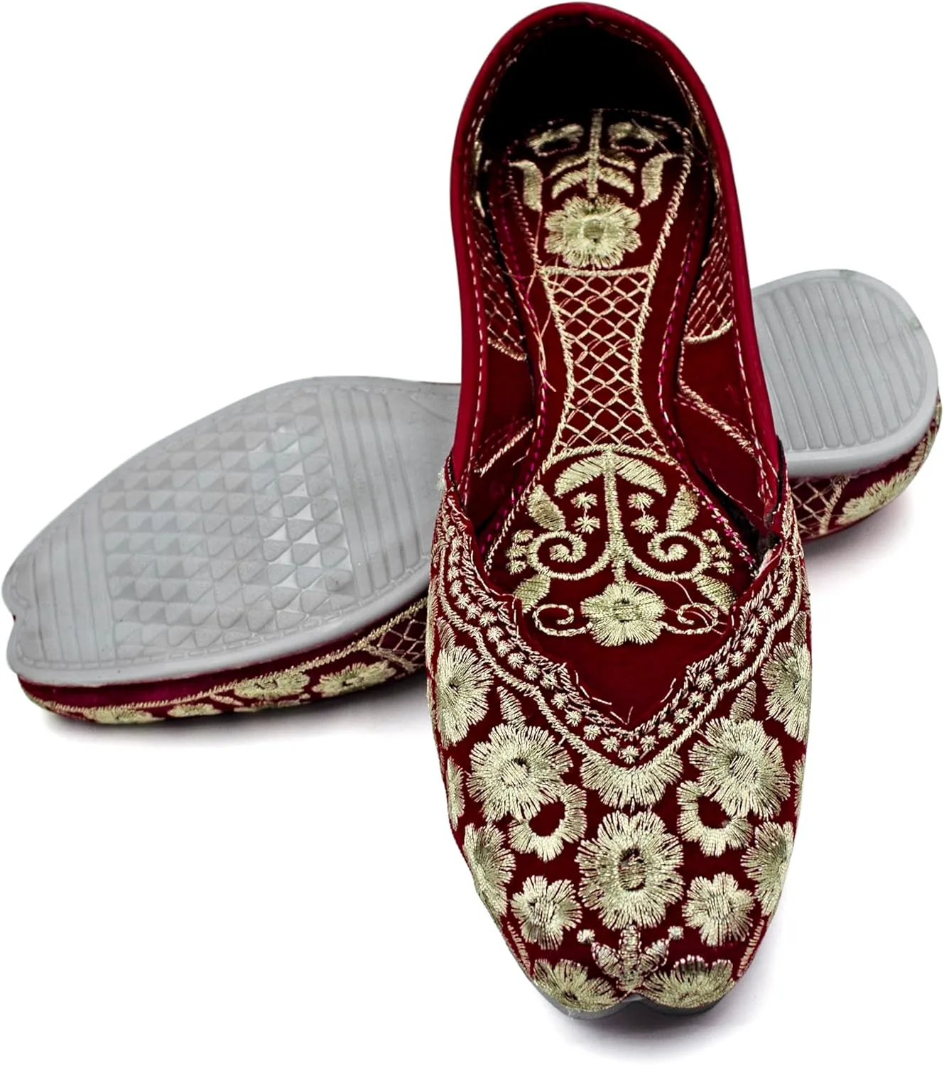 Chandrakala Bridal Mojaris for Women Flats Punjabi Jutti Ethnic Flats,(WF140-P)