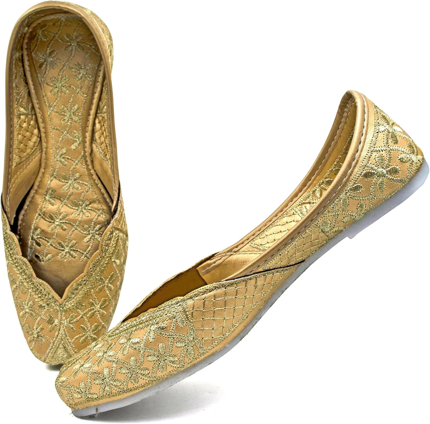 Chandrakala Bridal Mojaris for Women Flats Punjabi Jutti Ethnic Flats,(WF140-P)