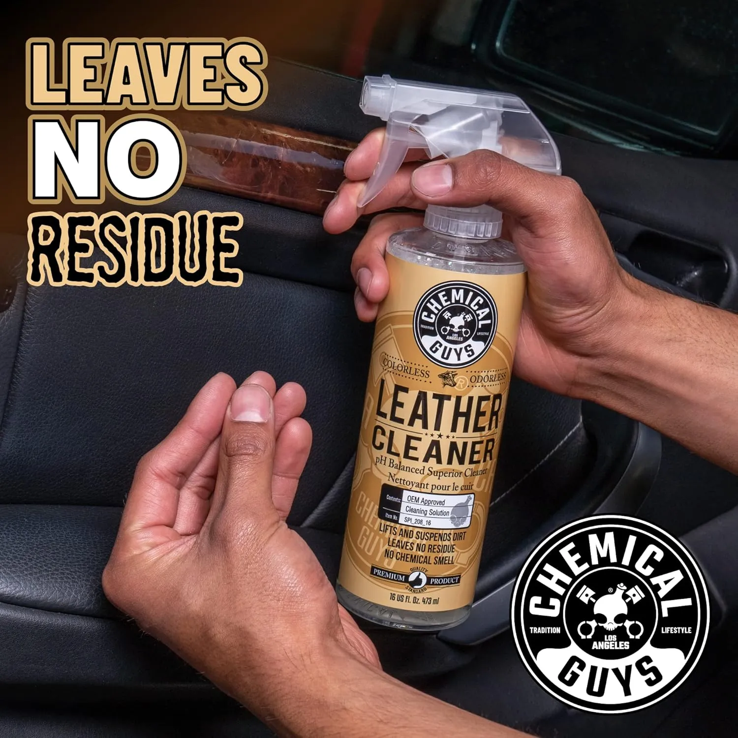 Chemical Guys Leather Cleaner & Leather Serum Kit for Car Interiors, Furniture, Apparel, Shoes, Boots, and More (Works on Natural, Synthetic, Pleather, Faux Leather and More), 16 fl oz - 2 Items