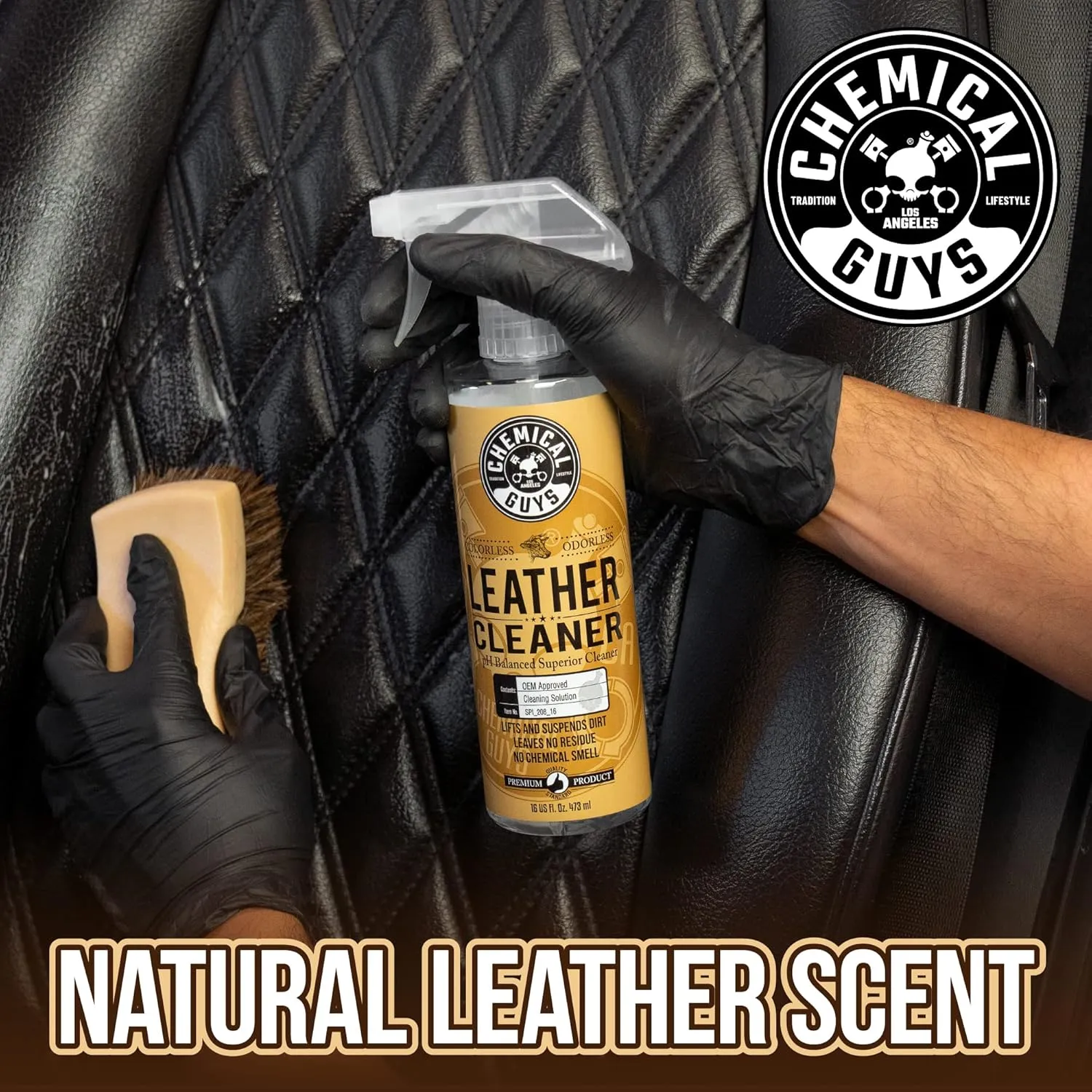 Chemical Guys Leather Cleaner & Leather Serum Kit for Car Interiors, Furniture, Apparel, Shoes, Boots, and More (Works on Natural, Synthetic, Pleather, Faux Leather and More), 16 fl oz - 2 Items