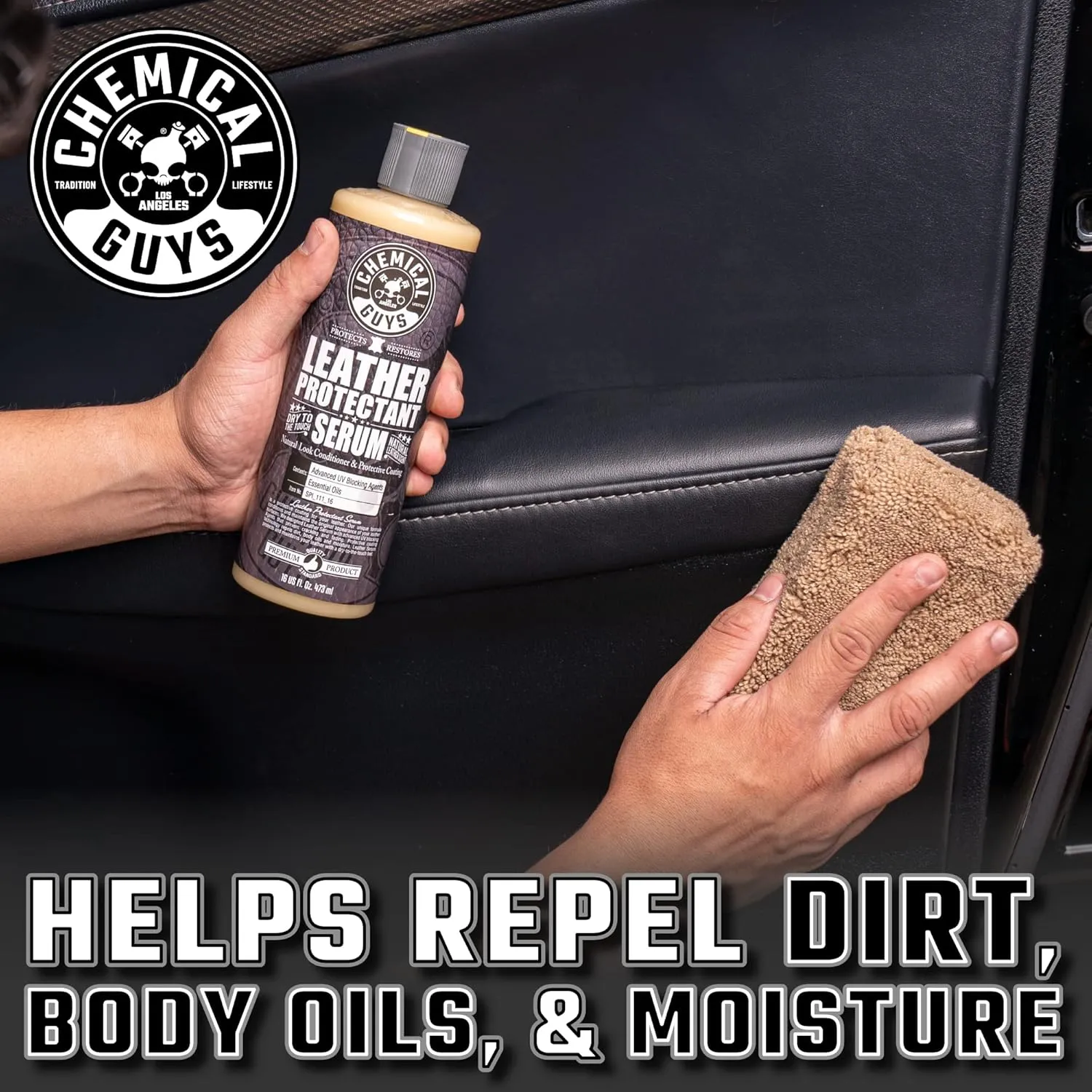Chemical Guys Leather Cleaner & Leather Serum Kit for Car Interiors, Furniture, Apparel, Shoes, Boots, and More (Works on Natural, Synthetic, Pleather, Faux Leather and More), 16 fl oz - 2 Items