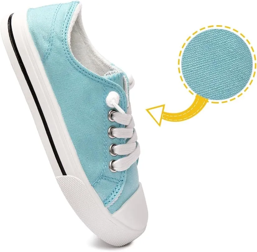 Colgo Boys Girls Sneakers Canvas Lace up Walking Shoes for Little Big Kids Size 11-6