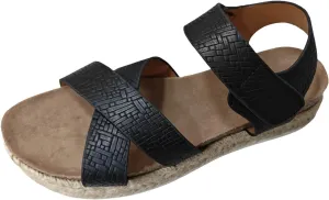 Comfortable Sandals for Women Espadrilles Platforms Open Toe Ankle Strap Wedge Sandals Slip On Casual Summer Shoes