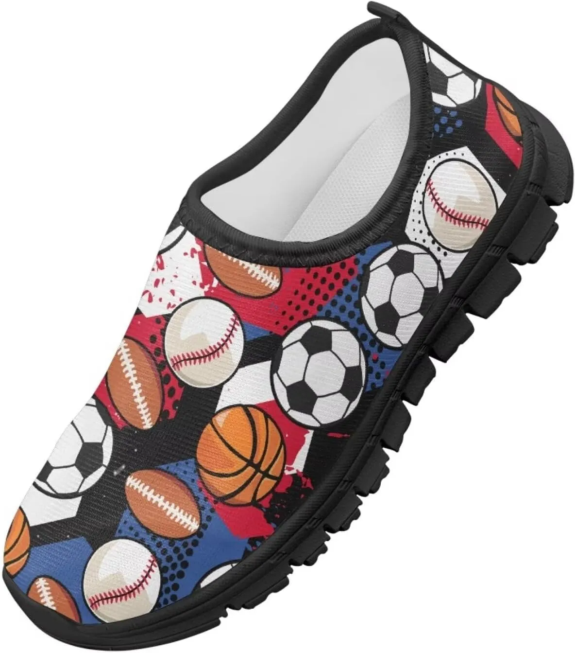 Cool Boys Tennis Shoes Little Kids Slip On Shoes Ball Themed Running Shoes