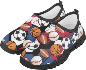 Cool Boys Tennis Shoes Little Kids Slip On Shoes Ball Themed Running Shoes