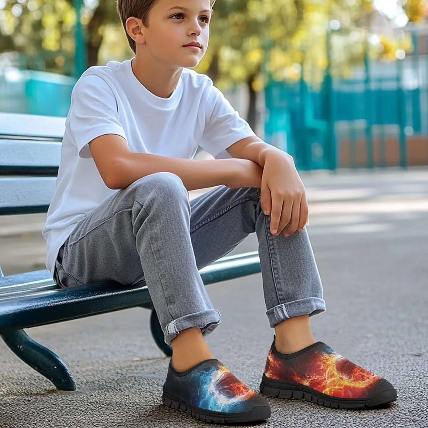 Cool Boys Tennis Shoes Little Kids Slip On Shoes Ball Themed Running Shoes